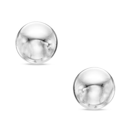 10K White Gold 4mm Ball Stud Earrings