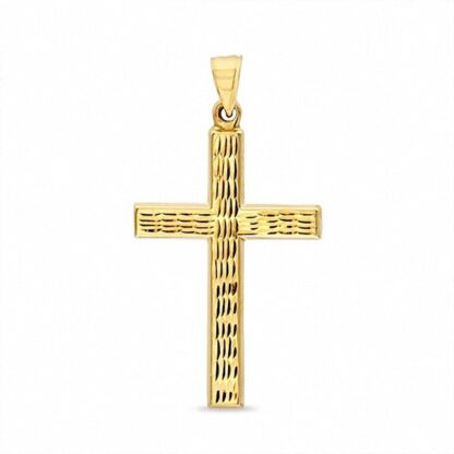 Diamond-Cut Cross Charm in 10K Gold