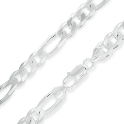 Sterling Silver 220 Gauge Figaro Chain Necklace - 22"