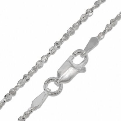 Sterling Silver 050 Gauge Serpentine Twisted Chain Necklace - 16"