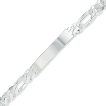 Sterling Silver 220G Figaro ID Chain Bracelet - 8"