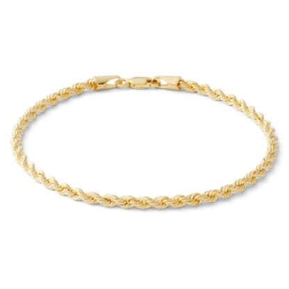 2.7mm Hollow Rope Chain Bracelet in 10K Gold