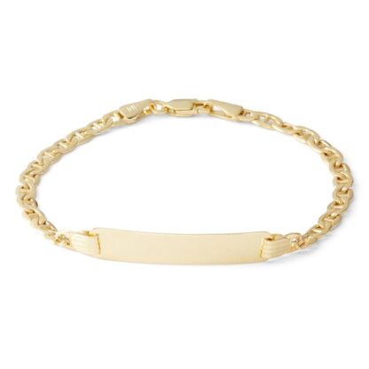 Child's 080 Gauge Mariner Chain ID Bracelet in 10K Hollow Gold - 6"