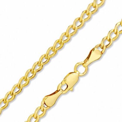 Child's Hollow Curb Chain Necklace in 10K Gold - 13"