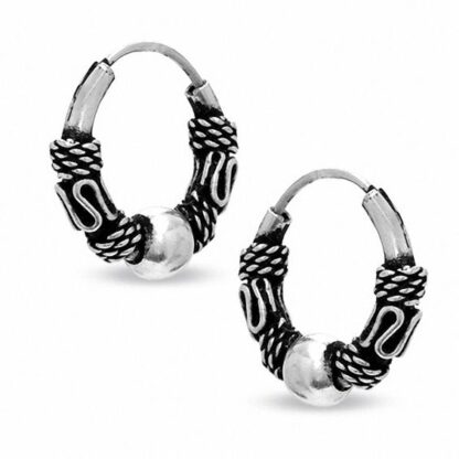 Sterling Silver Extra Small Bali Hoop Earrings