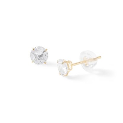 5mm Cubic Zirconia Stud Earrings in 10K Gold