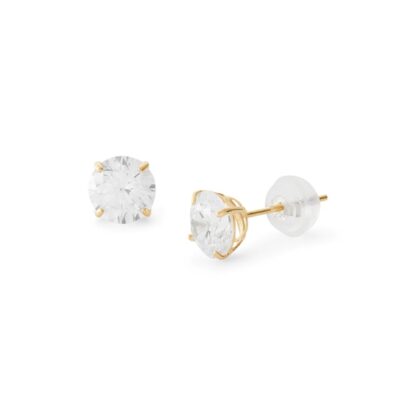 6mm Cubic Zirconia Stud Earrings in 10K Gold