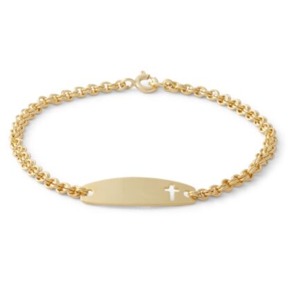 Child's 14K Gold Fill Cross ID Bracelet - 6.25"