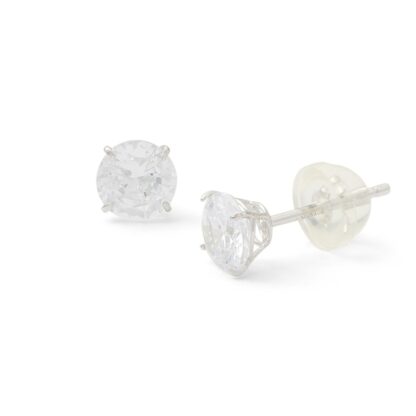 5mm Cubic Zirconia Stud Earrings in 10K White Gold