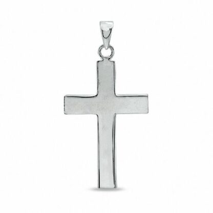 Medium Plain Cross Charm in Sterling Silver