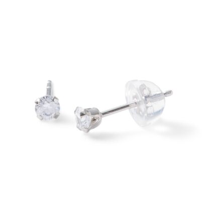 3mm Cubic Zirconia Stud Earrings in 10K White Gold