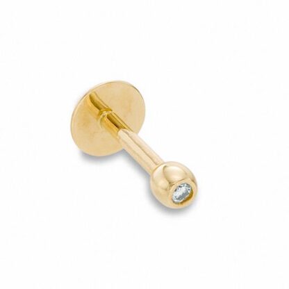 016 Gauge Labret with Cubic Zirconia in 10K Gold