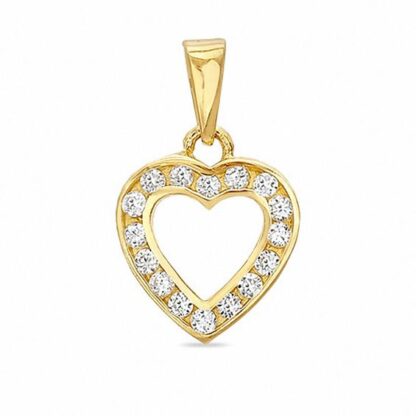 Cubic Zirconia Heart Charm in 10K Gold