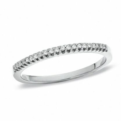 Diamond Accent Stackable Band in 10K White Gold - Size 7