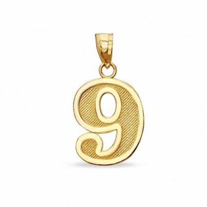 Number "9" Charm in 10K Gold