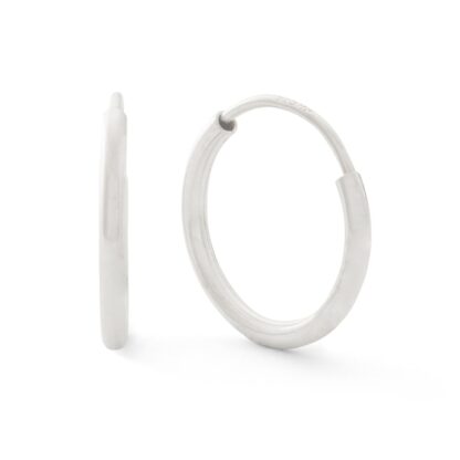 Sterling Silver Endless Hoop Earrings Set