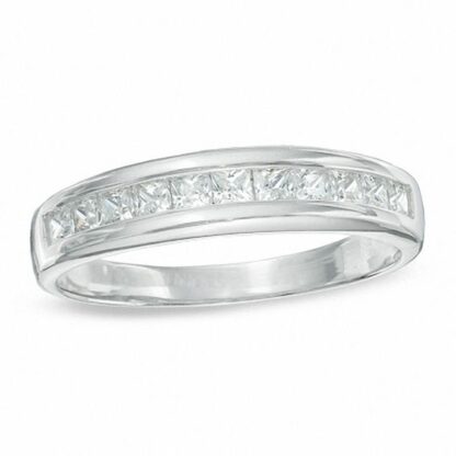 Princess-Cut Cubic Zirconia Anniversary Band in Sterling Silver - Size 8