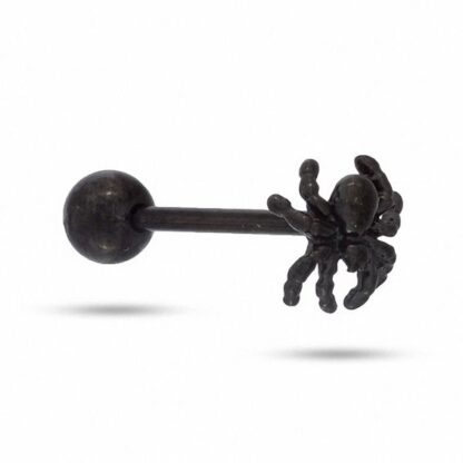 014 Gauge Black Spider Barbell in Black IP Stainless Steel