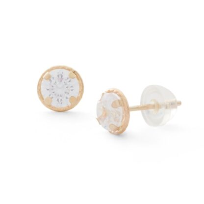 5mm Cubic Zirconia Stud Earrings in 10K Gold
