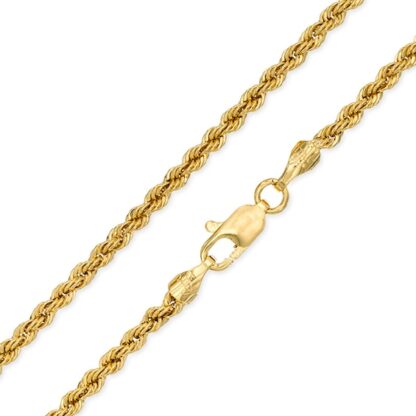 Bronze with 14K Gold Plate 3mm Rope Chain Necklace - 30"