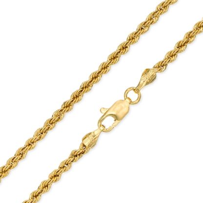 Bronze with 14K Gold Plate 3mm Rope Chain Necklace - 20"