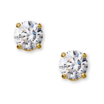 Child's 3mm Cubic Zirconia Stud Earrings in 14K Gold