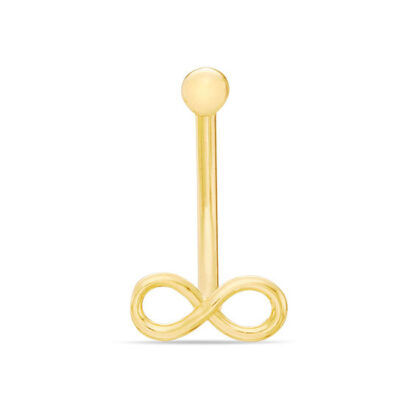 016 Gauge Curved Barbell with Infinity Symbol in 10K Gold