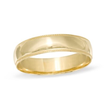 4mm Beaded Wedding Band in 10K Gold - Size 7