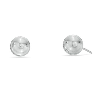 8mm Ball Stud Earrings in 14K White Gold