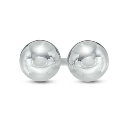 4mm Ball Stud Earrings in 14K White Gold