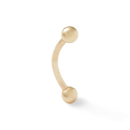 016 Gauge Curved Barbell in Solid 10K Gold