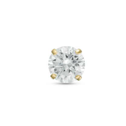 5mm Cubic Zirconia Solitaire Stud Singlet in 10K Gold