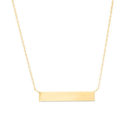 Bar Necklace in 10K Gold - 17"