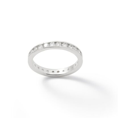 Cubic Zirconia Eternity Band in Sterling Silver - Size 8