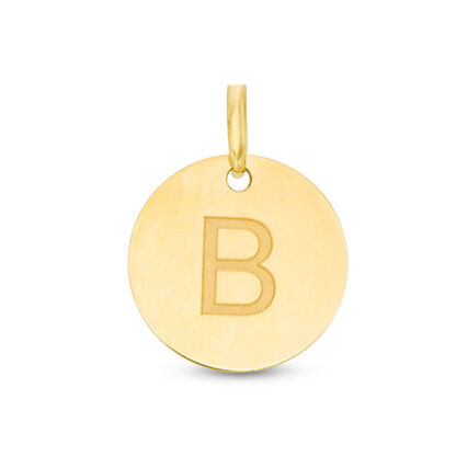 Initial "B" Disc Charm in 10K Gold