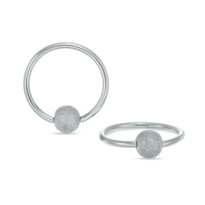 018 Gauge Glitter Captive Bead Ring Pair in Stainless Steel - 3/8"