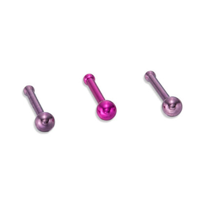 020 Gauge Nose Stud Set in Stainless Steel with Multi-Color IP