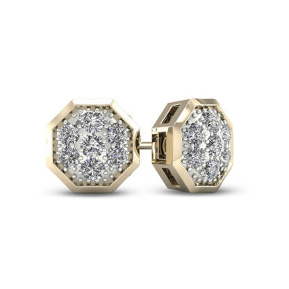 1/20 CT. T.W. Geometric Composite Diamond Stud Earrings in 10K Gold