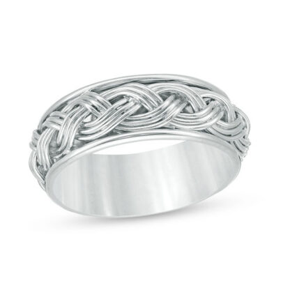 9.0mm Layered Braid Band in Sterling Silver - Size 10