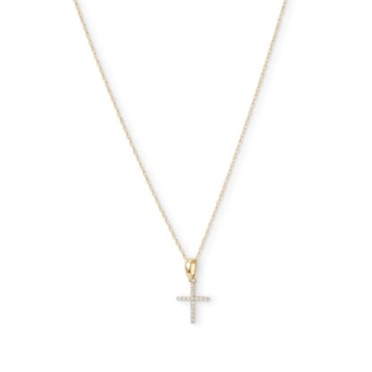 Diamond Accent Cross Pendant in 10K Gold