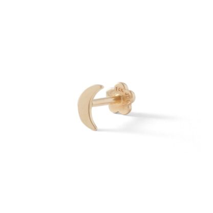 018 Gauge Crescent Moon Cartilage Barbell in 14K Gold