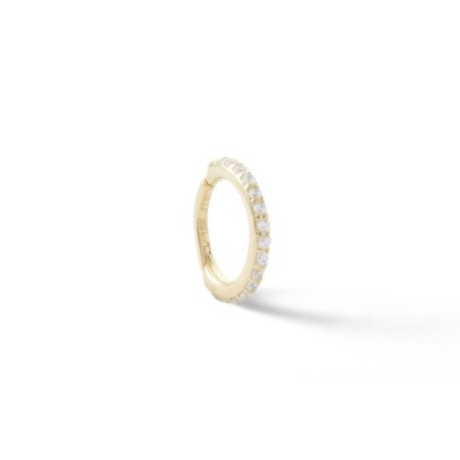 019 Gauge Cubic Zirconia Outer Edge Cartilage Hoop in Solid 10K Gold