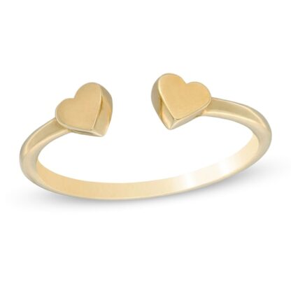 Double Heart Wrap Ring in 10K Gold - Size 7