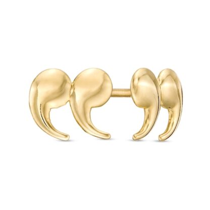 Quotation Mark Stud Earrings in 10K Gold