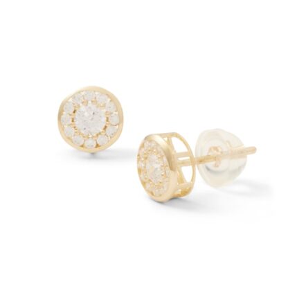 3mm Cubic Zirconia Frame Stud Earrings in 10K Gold