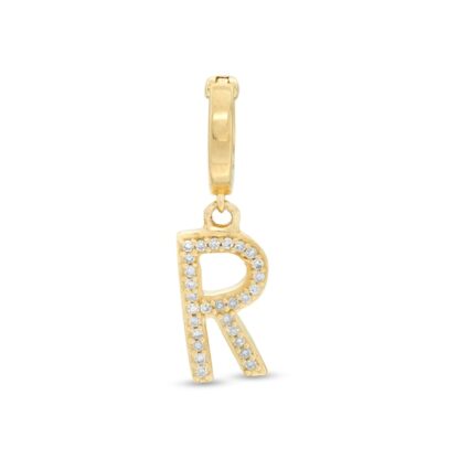 1/20 CT. T.W. Diamond "R" Necklace Charm in 10K Gold