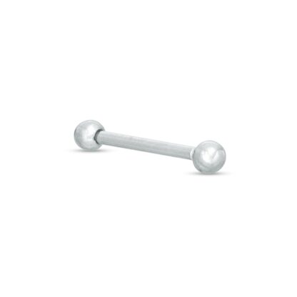 016 Gauge Ball Straight Barbell in 14K White Gold