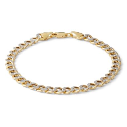 120 Gauge Semi-Solid Cuban Curb Chain Bracelet in 10K Two-Tone Gold - 7"