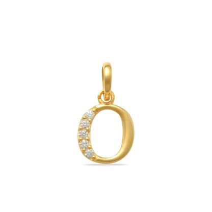 Child's Cubic Zirconia Lowercase Initial "o" Charm in 10K Gold