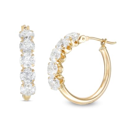 4mm Cubic Zirconia Hoop Earrings in 10K Gold